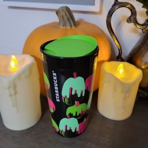 Starbucks Fall 2023 Halloween Pumpkins Ceramic Tumbler Glow In The Dark